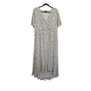 Torrid Size 2 Stretchy Maxy Rayon Slub Surplice Wrap Dress Floral